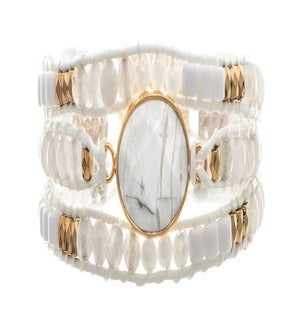 BRACELET/White Woven Beads