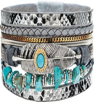 BRACELET/Turquoise & Feather