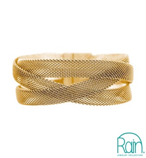 BRACELET/Gold Crossover Mesh