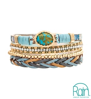 BRACELET/Turq Snake Rows