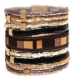 BRACELET/Brown Metallic Nugget