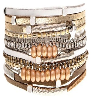 BRACELET/Ntrl Crystal & Pearl