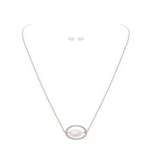 NECKLACESET/Silver Pearl