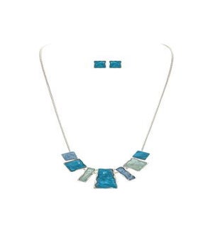 NECKLACESET/Blue Squares