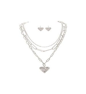 NECKLACESET/Chain Links Heart