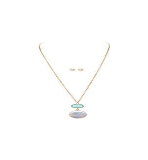 NECKLACESET/Stone Pearl Drop