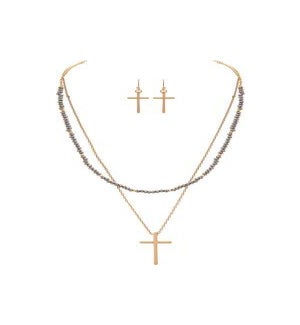 NECKLACESET/Layered Cross