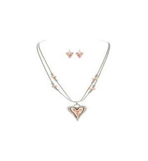NECKLACESET/Rose Gold Heart