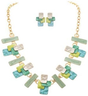 NECKLACESET/Green Blocks