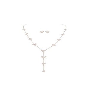 NECKLACESET/Slvr Chain Hearts