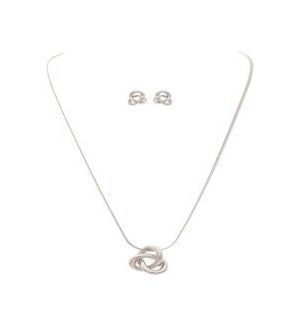 NECKLACESET/Silver Knot Drop