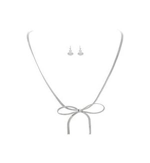 NECKLACESET/Silver Chain Bow