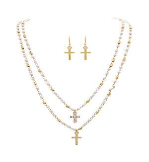 NECKLACESET/Gold Layer Cross