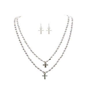 NECKLACESET/Silver Layer Cross