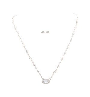 NECKLACESET/Slvr Frilly Chain