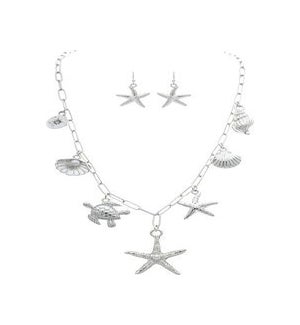 NECKLACESET/Silver Sealife