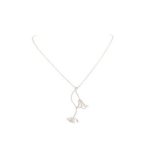 NECKLACESET/Slvr Wispy Flower