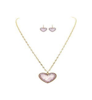 NECKLACESET/Lav Druzy Heart