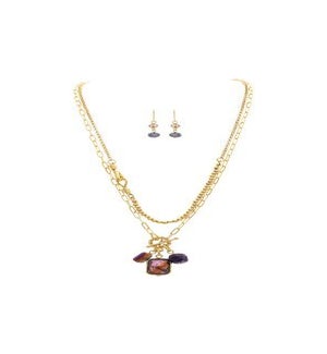 NECKLACESET/Amethyst Stone