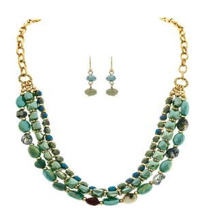 NECKLACESET/Green Mix Layer