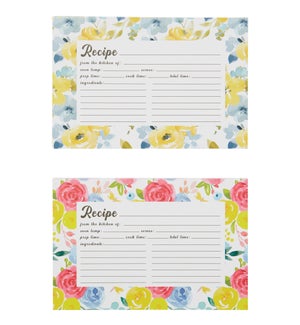 RECIPECARD/Floral Recipe Cards