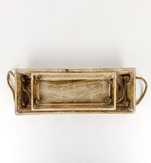 TRAY/Mango Wood - Set of 2