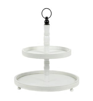 TRAY/2-Tiered Tray - 16" White