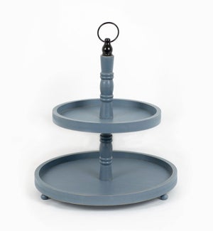 TRAY/2-Tiered Tray - 16" Blue