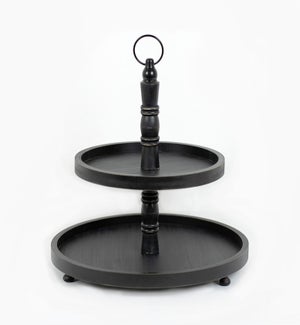 TRAY/2-Tiered Tray - 16" Black