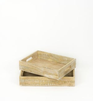 TRAY/Wood Trays - Set of 2