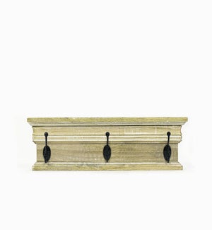 BOARD/Wood w/ 3 Hooks - 19"