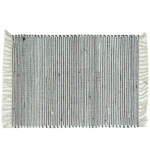 RUG/Fringe Rug - Blk/Wh 24"