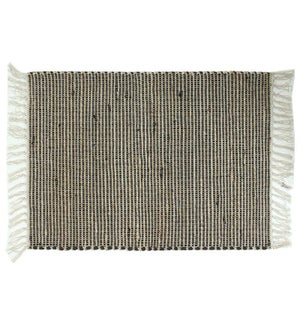 RUG/Fringe Rug - Blk/Nat 24"