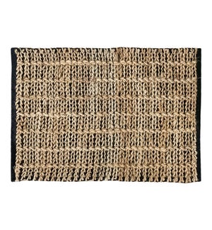 RUG/Hemmed Rug - Blk/Nat 24"