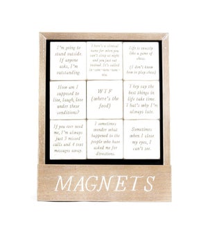 MAGNET/Set of 9 Wh/Blk - 3x3"