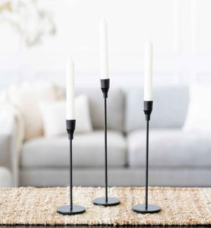 CANDLEHOLDER/Iron - Blk Set/3