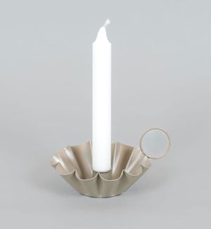 CANDLEHOLDER/Taper - Tan 6x3"