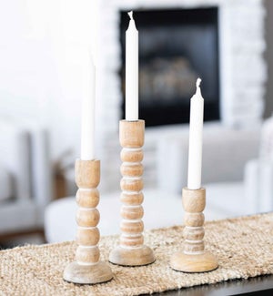 CANDLEHOLDER/Taper Wood Set/3