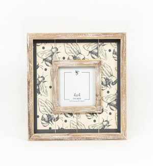 PHOTOFRAME/Bees (Gy/Tan) -4x4"