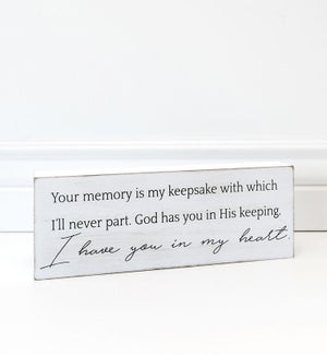 SIGN/Your Memory - 12x4" Wh/Bk