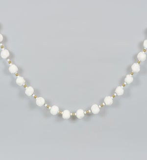 GARLAND/Wood Beads - White 60"