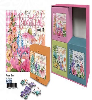 PUZZLE/ 4PK Floral Bees