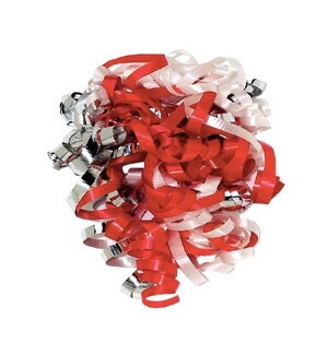 RIBBON/Curl Swirl Rd/Wt/Sil