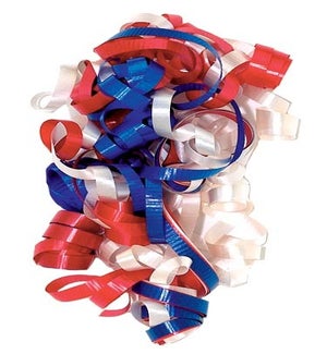 RIBBON/Curl Swirl Rd/Wt/Bl