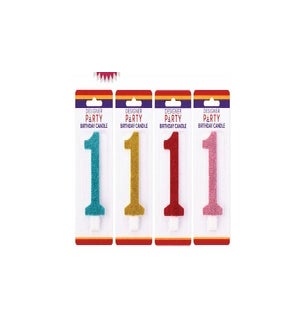 CANDLE/1 Glitter Asst Col