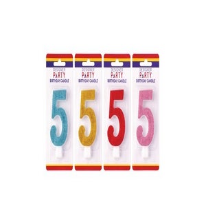 CANDLE/5 Glitter Asst Col