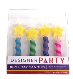 CANDLE/Bday - Star 4 Ct