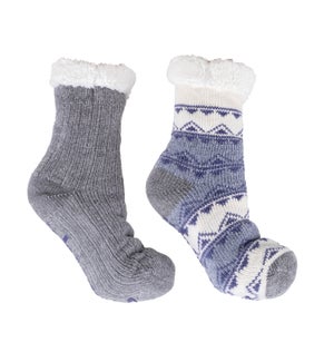 SOCKS/2pk Grey Velvet