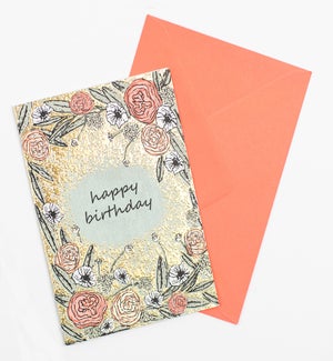 BD/Birthday Floral Gold