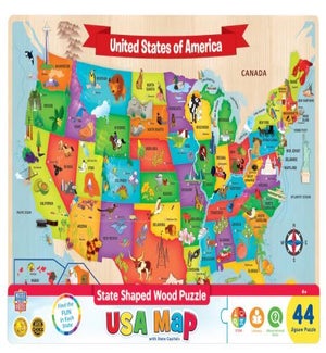 PUZZLES/44pc USA Map - Wood